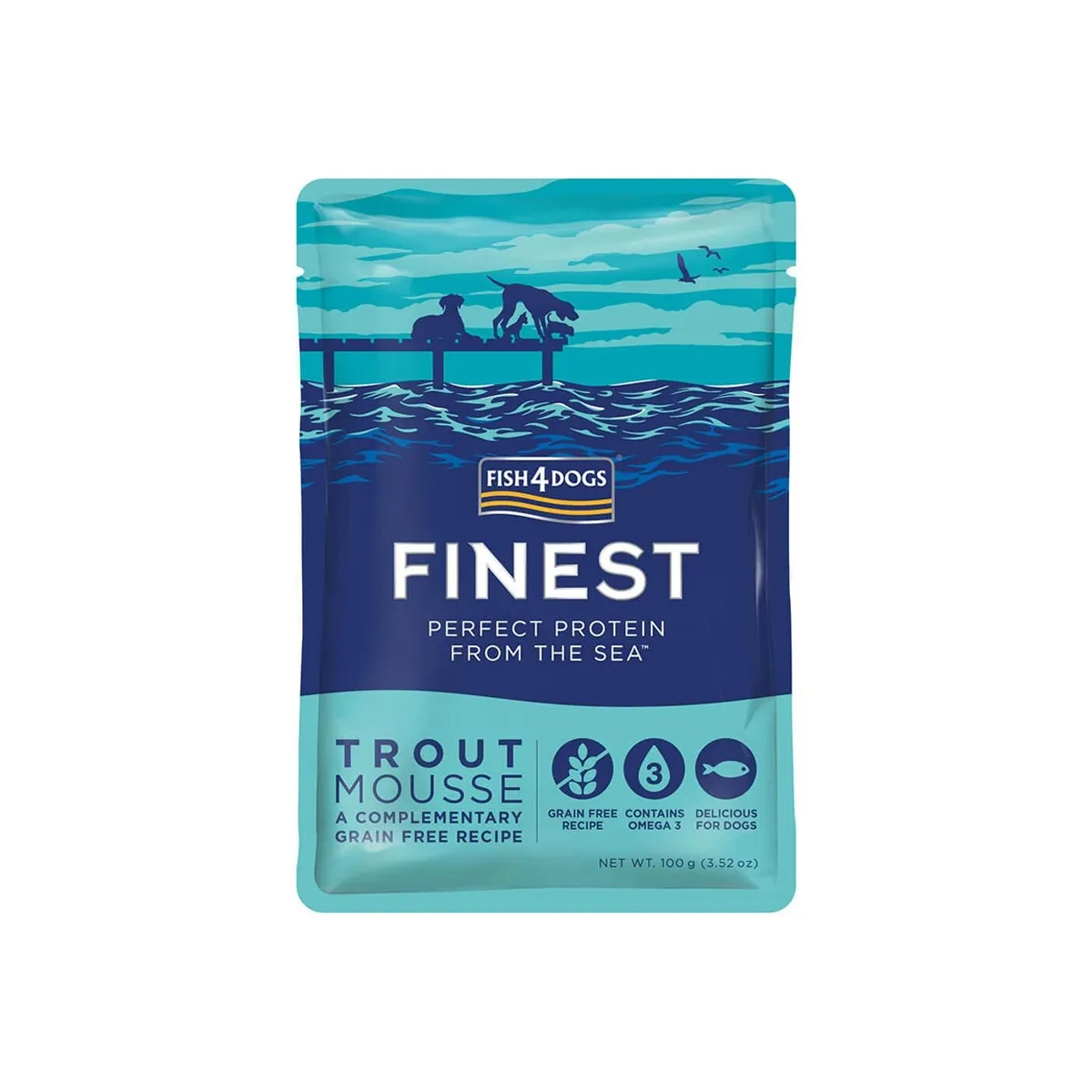 Fish4Dogs Finest Mousse einekotike koertele, forelliga 100 g