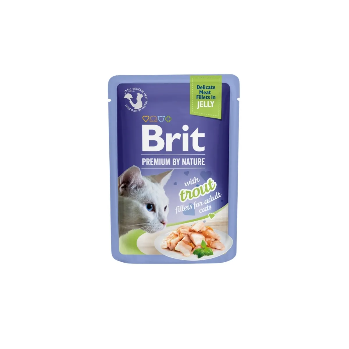 Brit Premium Delicate einekotike kassidele, forelliga 85 g