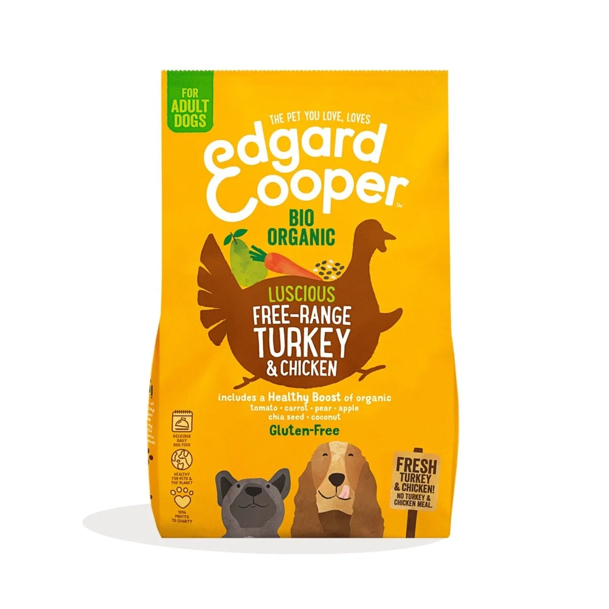 Edgard Cooper Free-Range koeratoit, kalkuni- ja kanalhaga 2,5 kg - Tootepilt 1