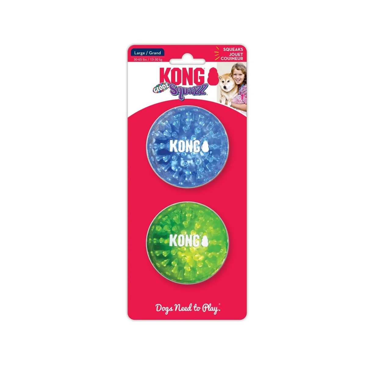 KONG Squeezz Geodz pallid 2 tk, mänguasi koerale