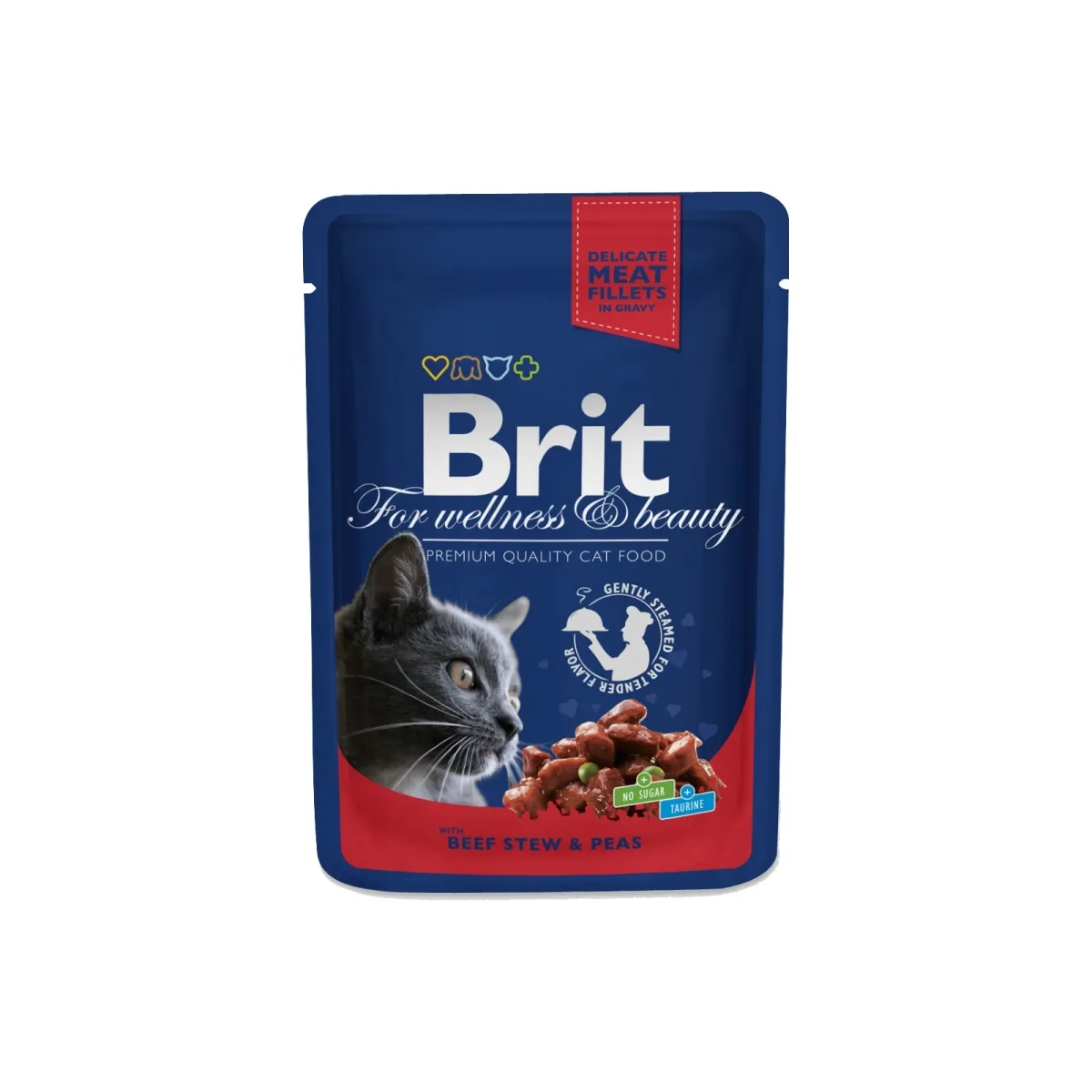 Brit Premium einekotike kassidele, loomaliha ja hernestega 100 g