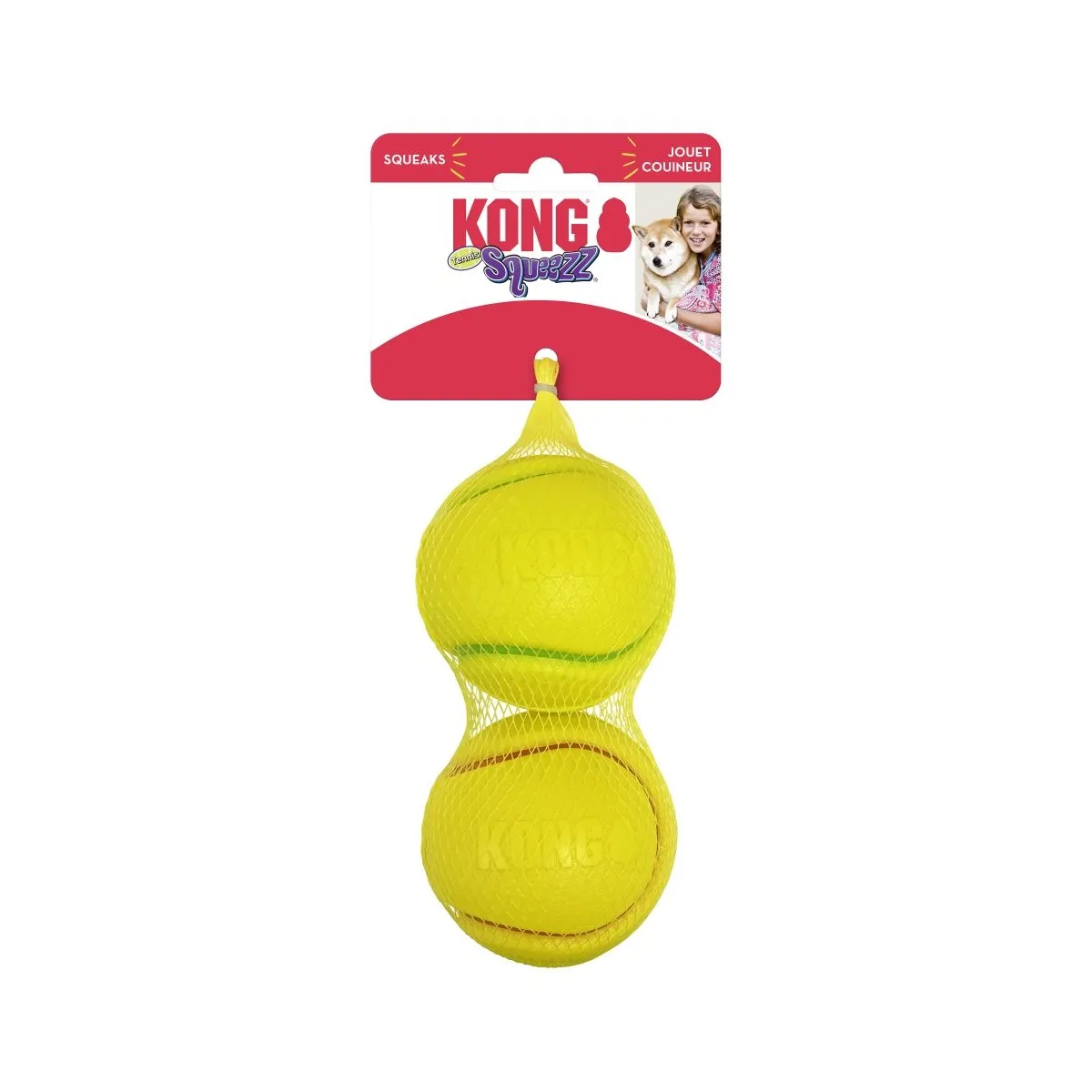 KONG Squeezz tennispallid, mänguasi koerale, värvivalik