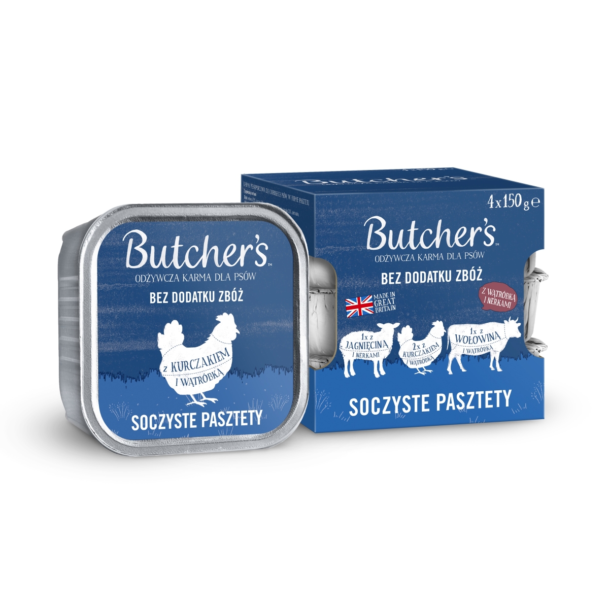 Butcher's Original pasteet koertele lammas/kana/veis 150g x 4tk