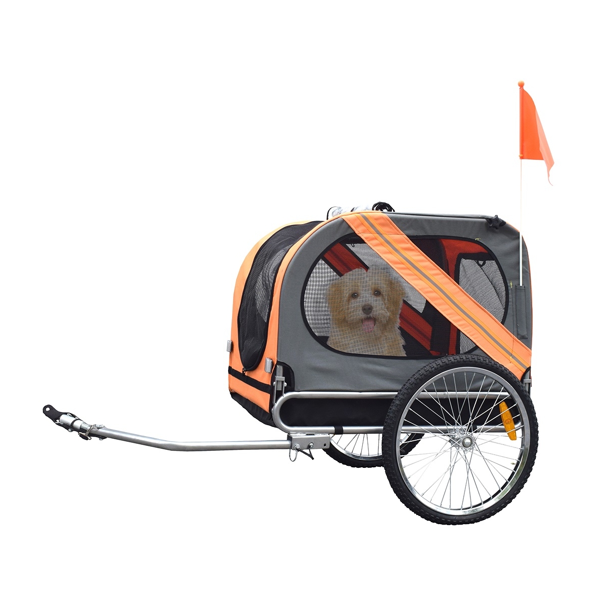 Duvoplus Pet Trailer 2 jalgrattahaagis lemmikloomale, 80x56,5x63cm