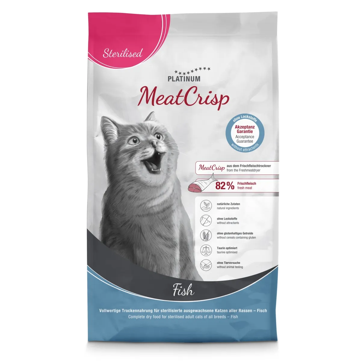 Platinum MeatCrisp kuivtoit steriliseeritud kassile kalaga, 1,5 kg