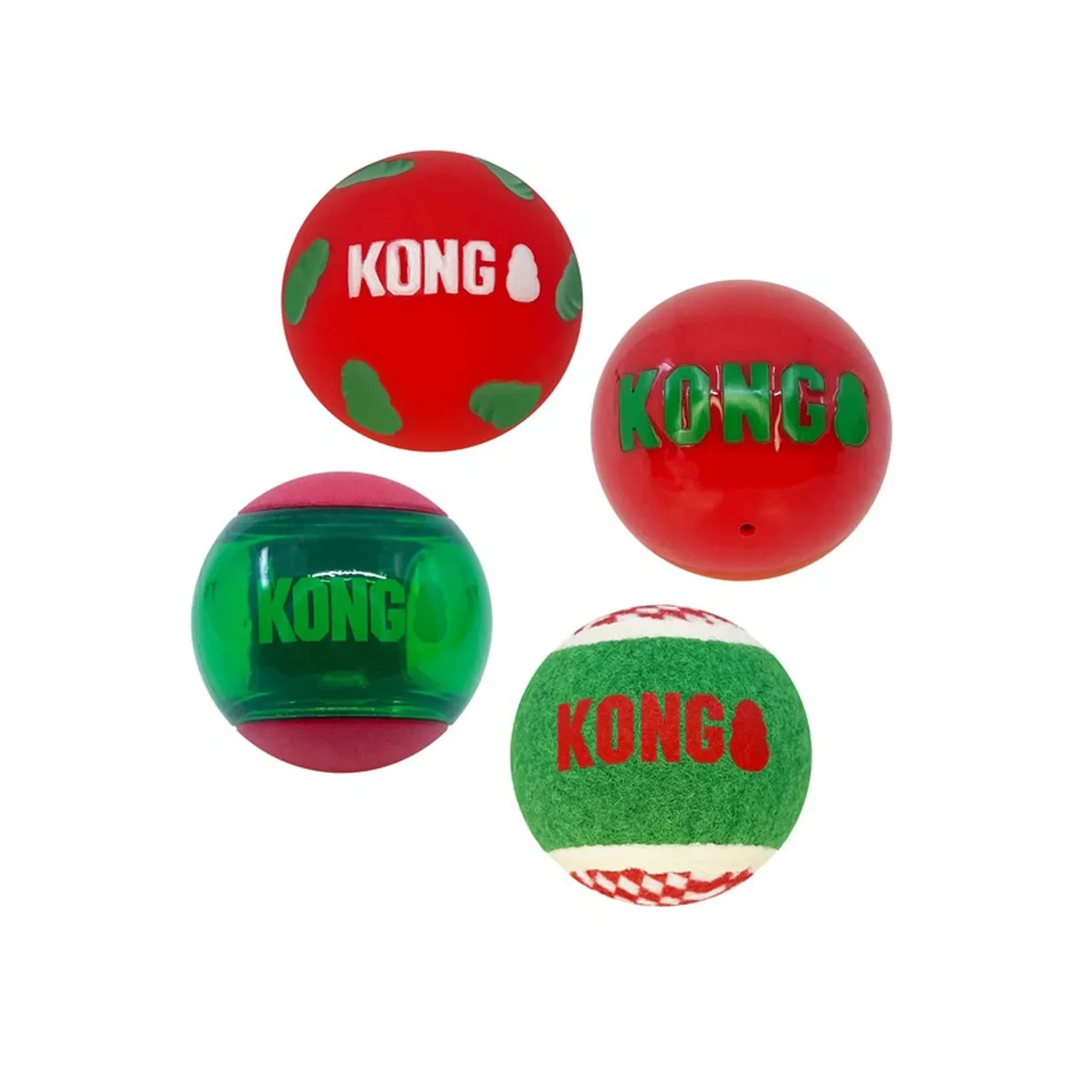 KONG Holiday Occasions Balls mänguasi koerale 4 tk, M