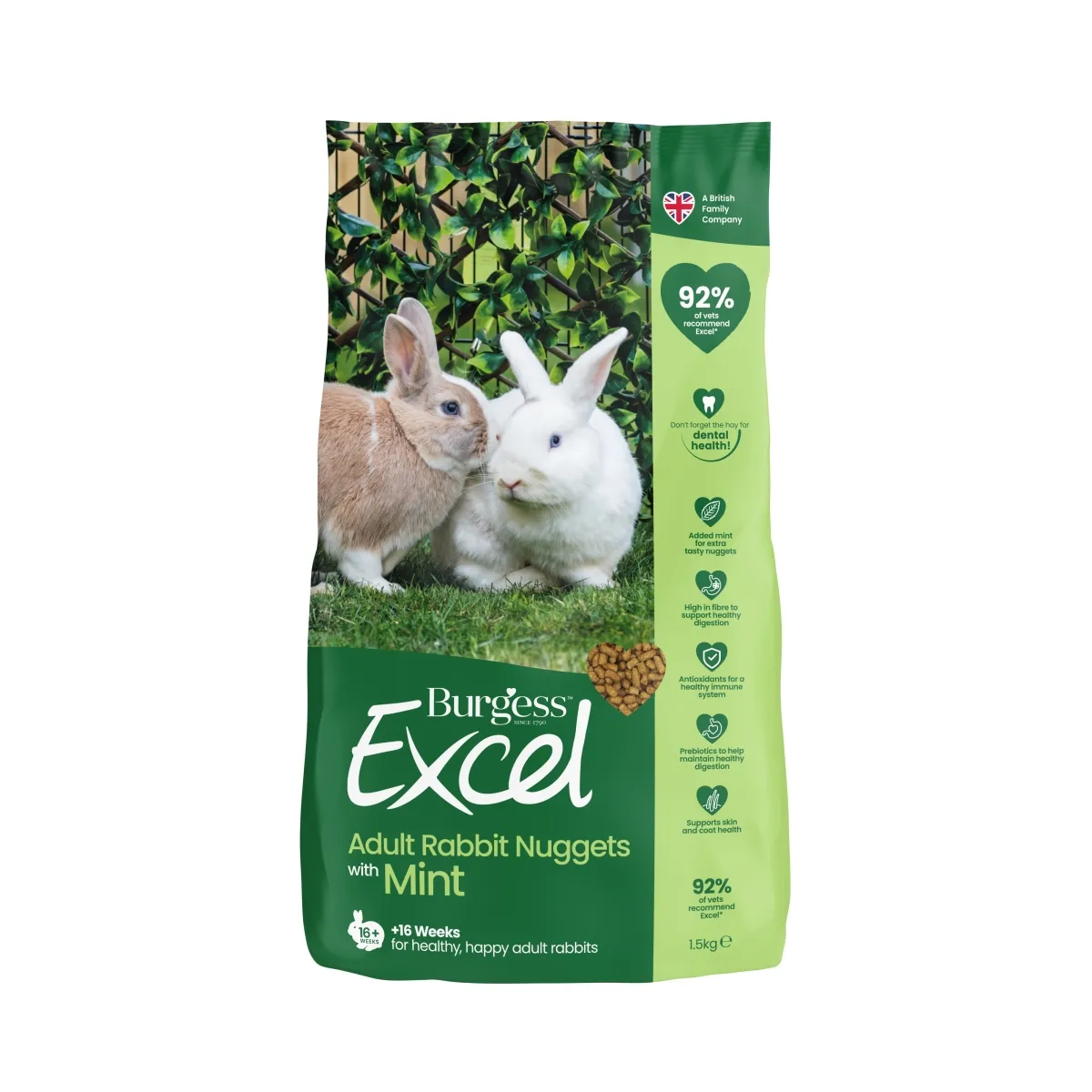 Burgess Excel küüliku täissööt Mint 1,5 kg