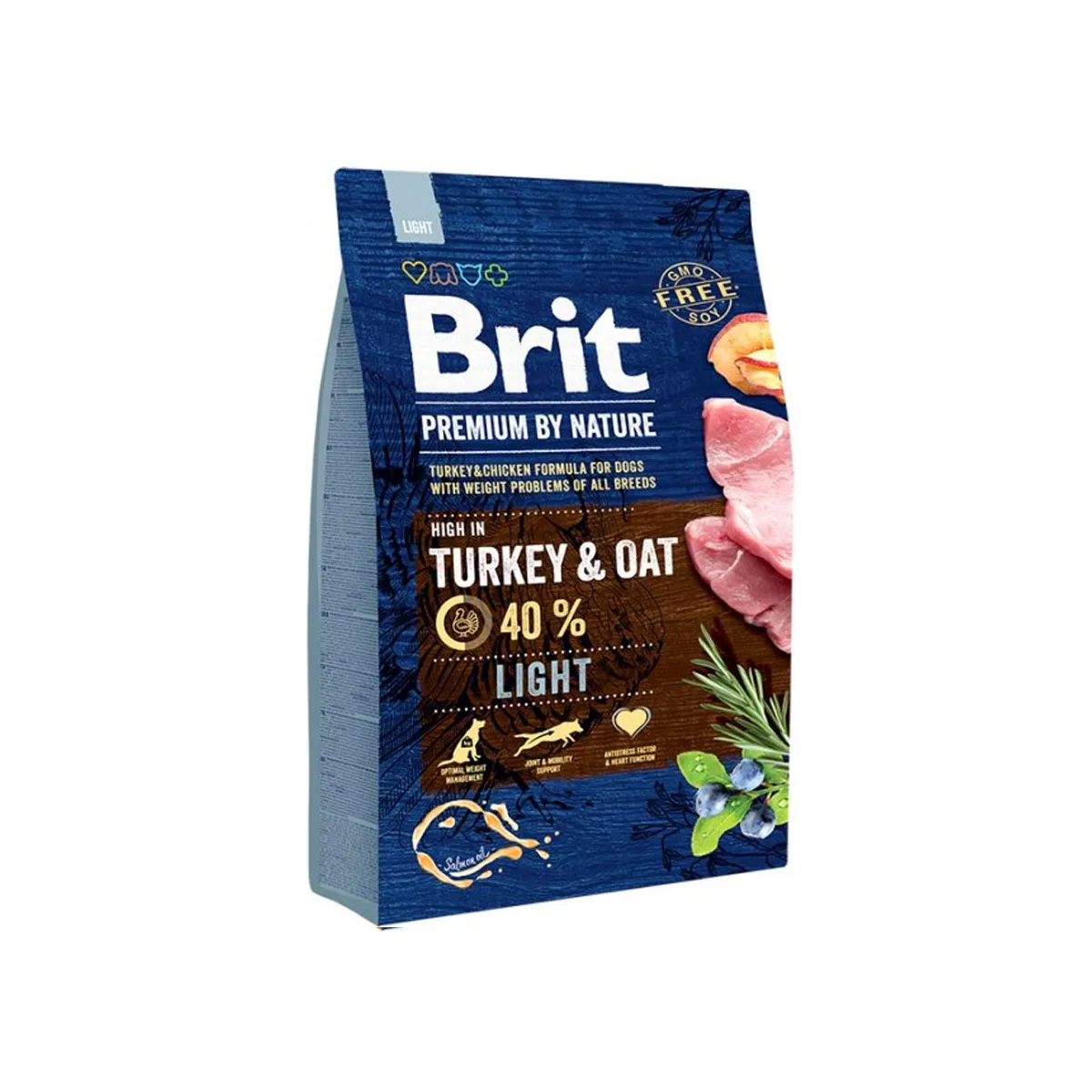 Brit Premium Light koeratoit, kalkun ja kaer 3 kg