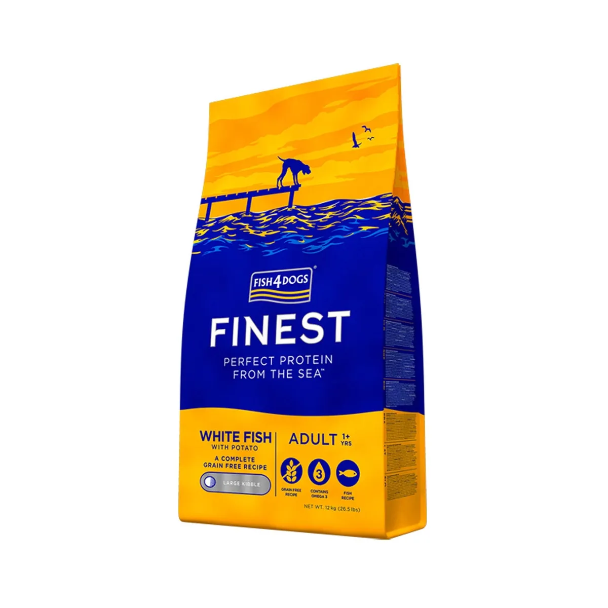 Fish4Dogs Large kuivtoit koertele valge kalaga 1,5 kg