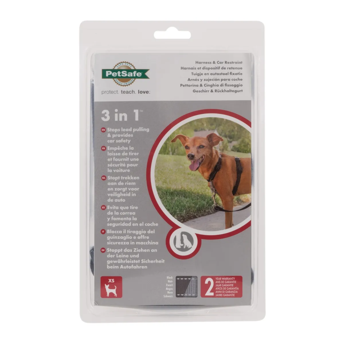 PetSafe 3 in 1™ traksid ja auto turvarihm XS, must