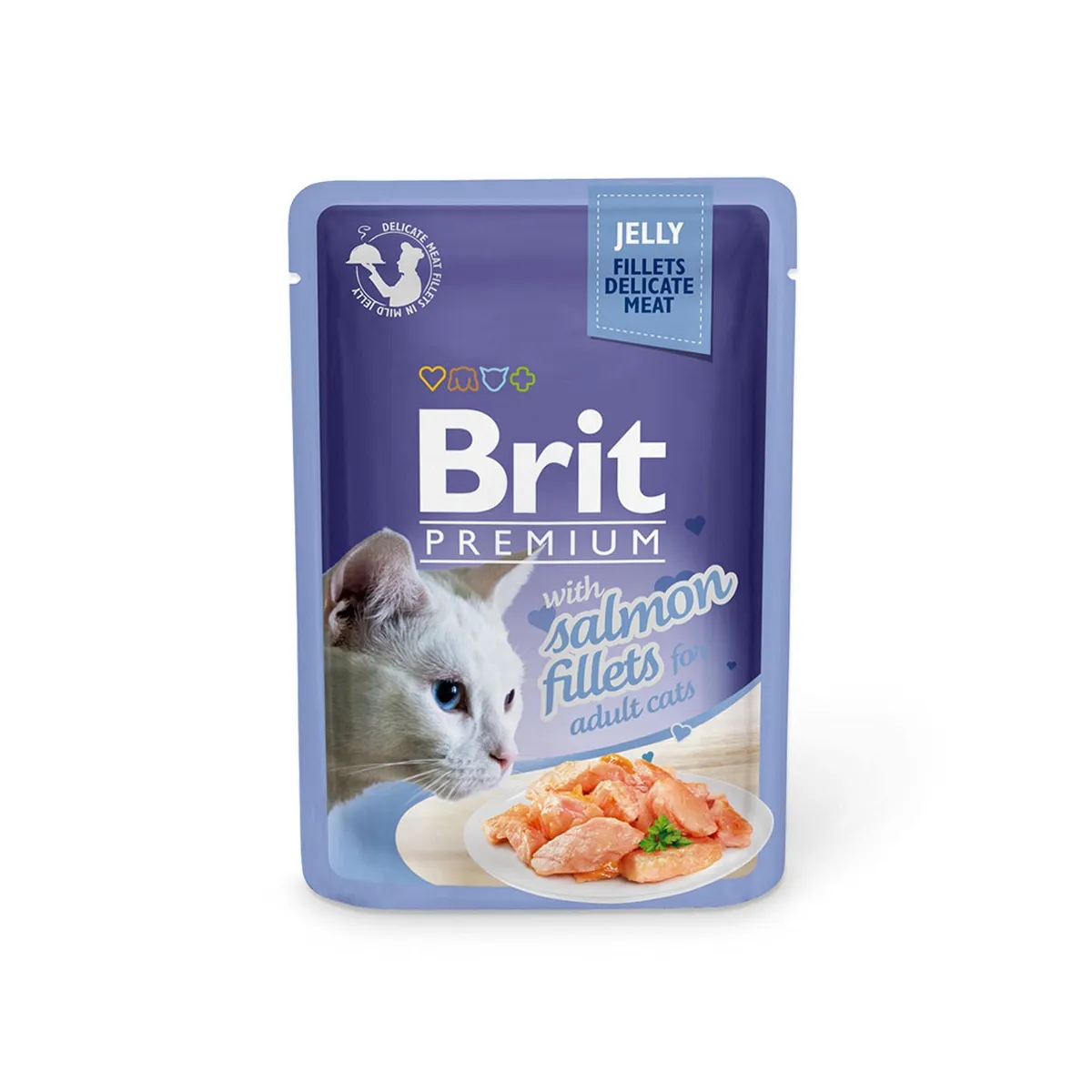 Brit Premium Delicate einekotike kassidele, lõhega 85 g