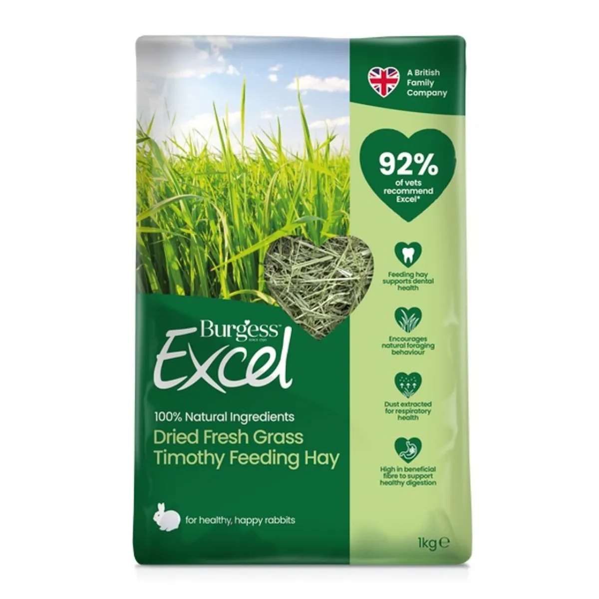 Burgess Excel hein Dried Fresh Grass 1 kg - Tootepilt