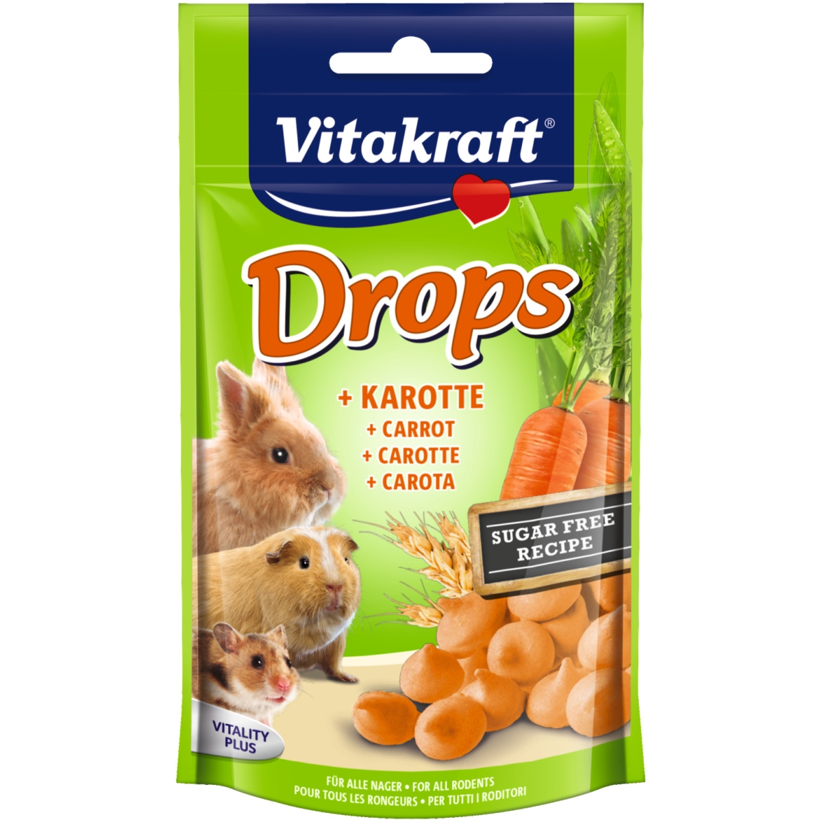 Vitakraft Drops väikelooma maius porgandiga, 75 g - Tootepilt