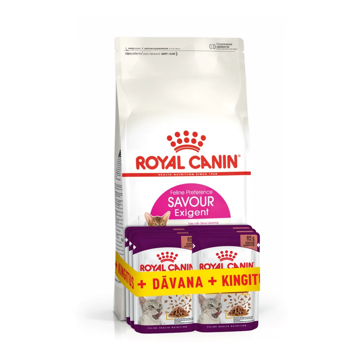 Royal Canin Exigent Savour komplekt, 2 kg + 6 x 85 g - Tootepilt