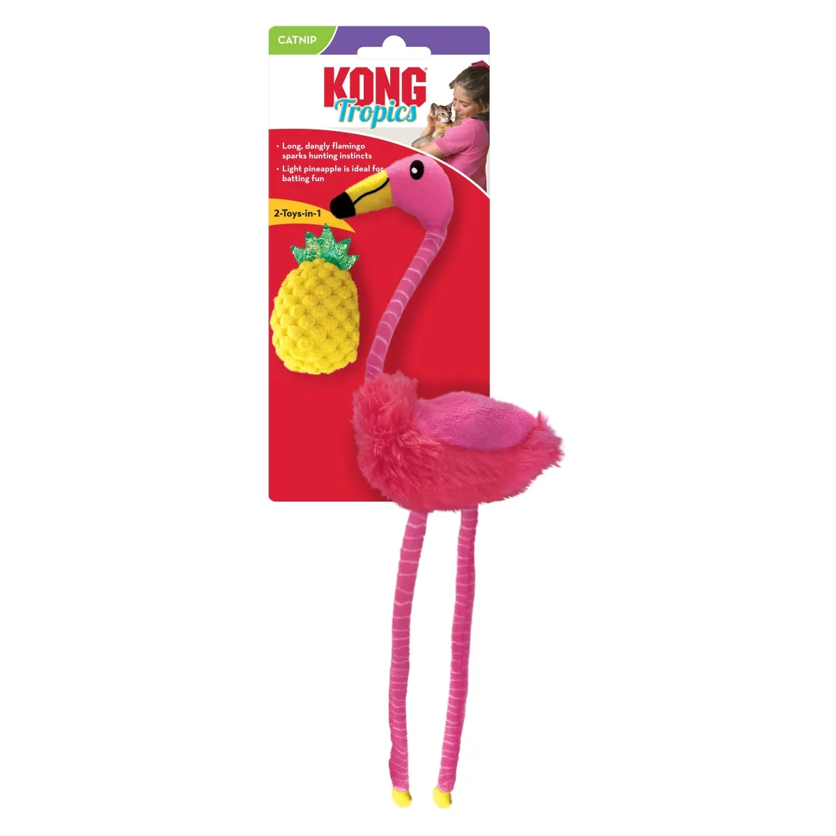 KONG Tropics Flamingo 2IN1 mänguasi kassile - Tootepilt 1