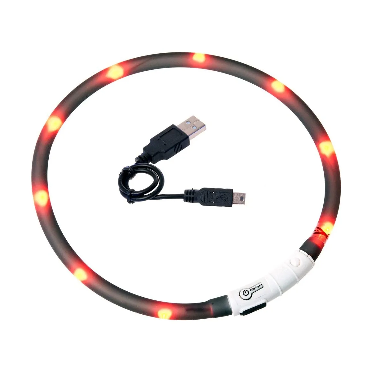 Flamingo kassi LED kaelarihm Visio USB 20-35 cm, must - Tootepilt