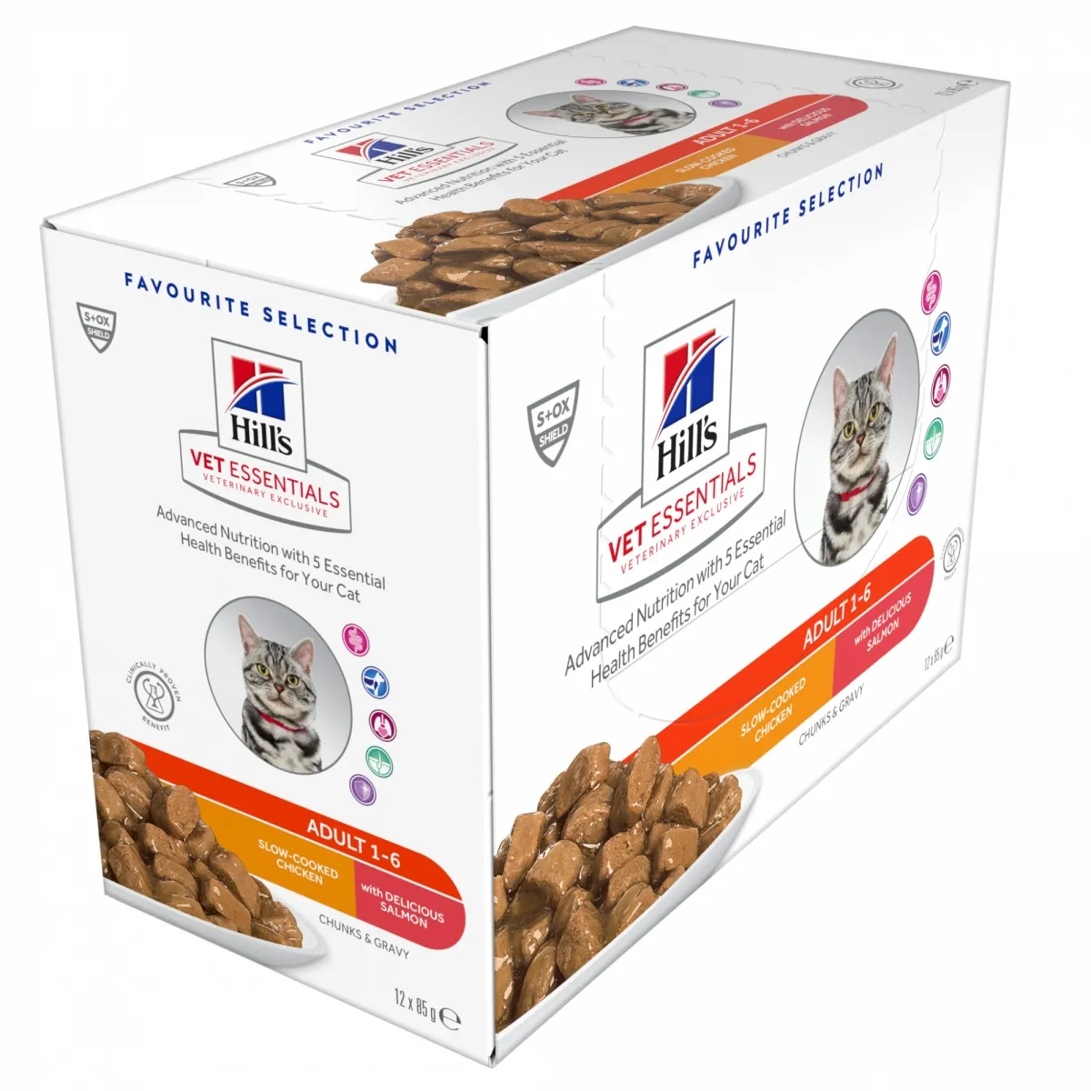 Hill's Vet Essentials kassi einekotikeste multipakk:kana/lõhe 85g 12tk - Tootepilt