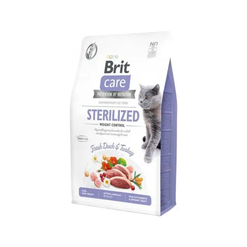 Brit Care Sterilized Weight Control kassi kuivtoit 2 kg