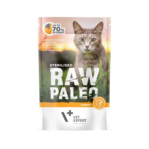 Raw Paleo einekotike steriliseeritud kassile kalkuniga, 100 g