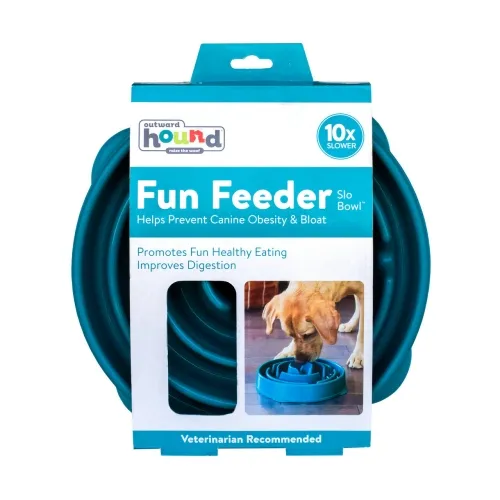 Outward Hound Fun Feeder kauss aeglaseks söötmiseks, L, türkiis