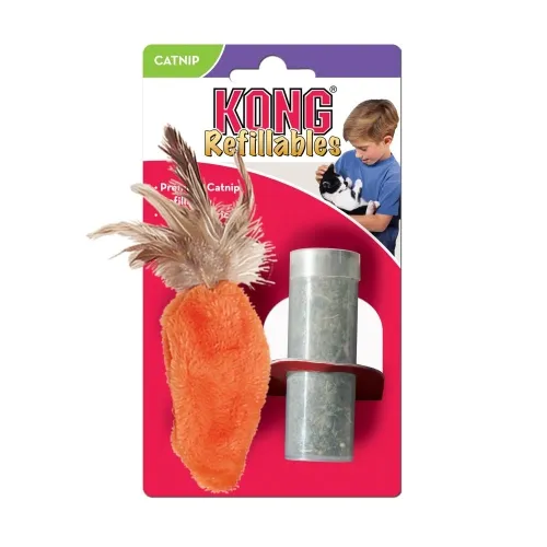 KONG Refillables Feather Top Carrot mänguasi kassidele