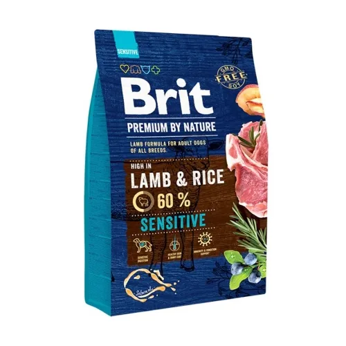 Brit Premium Sensitive koeratoit, lamba ja riisiga 3 kg