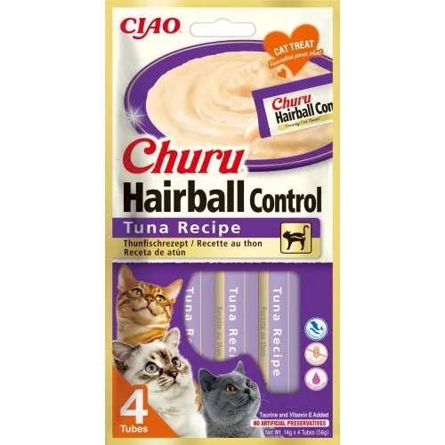 Churu maius kassile Hairball Control tuunikalaga 56 g