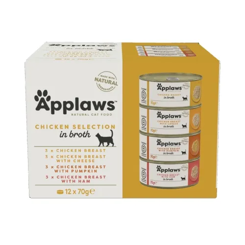 Applaws Supreme konservid kassidele, kanaga, 12 x 70 g