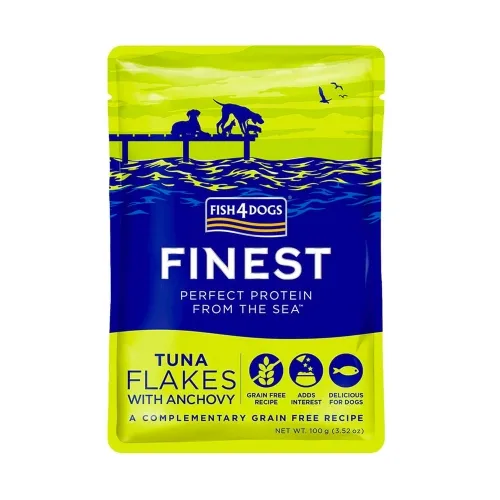 Fish4Dogs Finest Flakes einekotike koertele, tuunikala/anšoovis 100 g